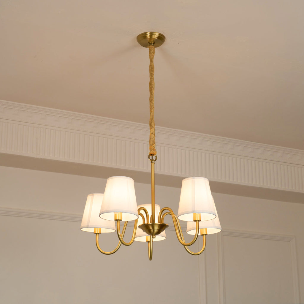 Aged Traditional Stacey Fabric Chandelier