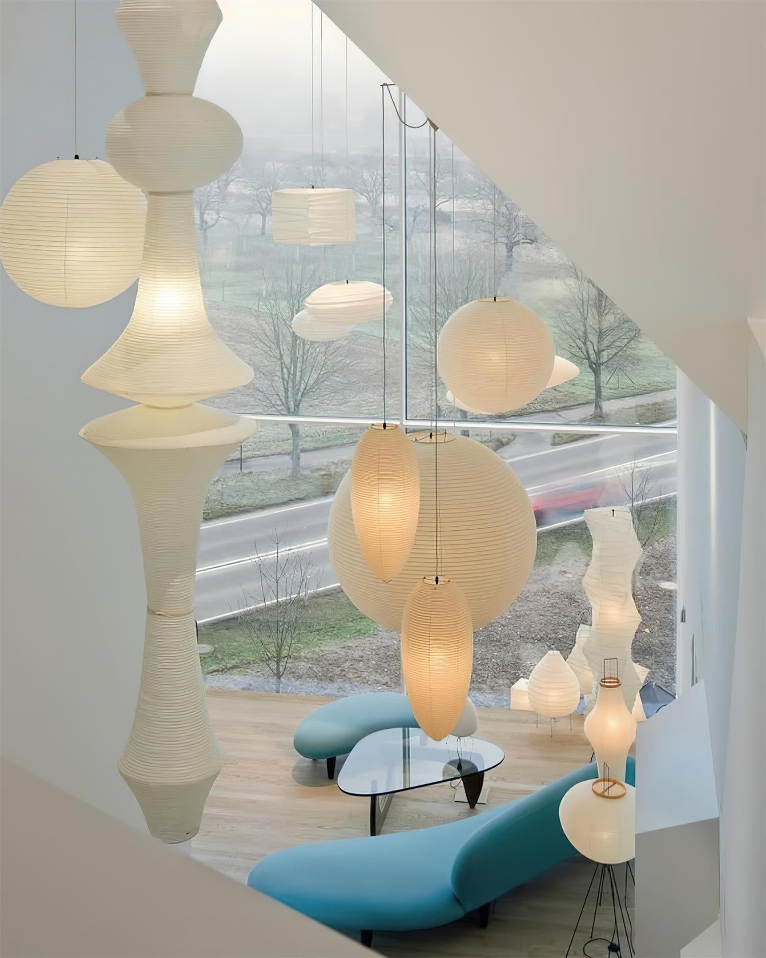Zyora Sculptural Paper Pendant Lamp