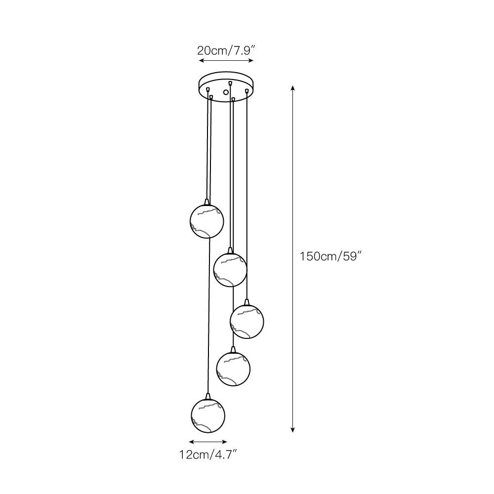 Gloruvye Balls Modern Cluster Alabaster  Chandelier