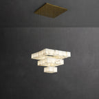 Avi Modern LED Hanging Multi Alabaster Box Adjustable Geometric Kitchen Pendant Lighting, White, 8 Styles
