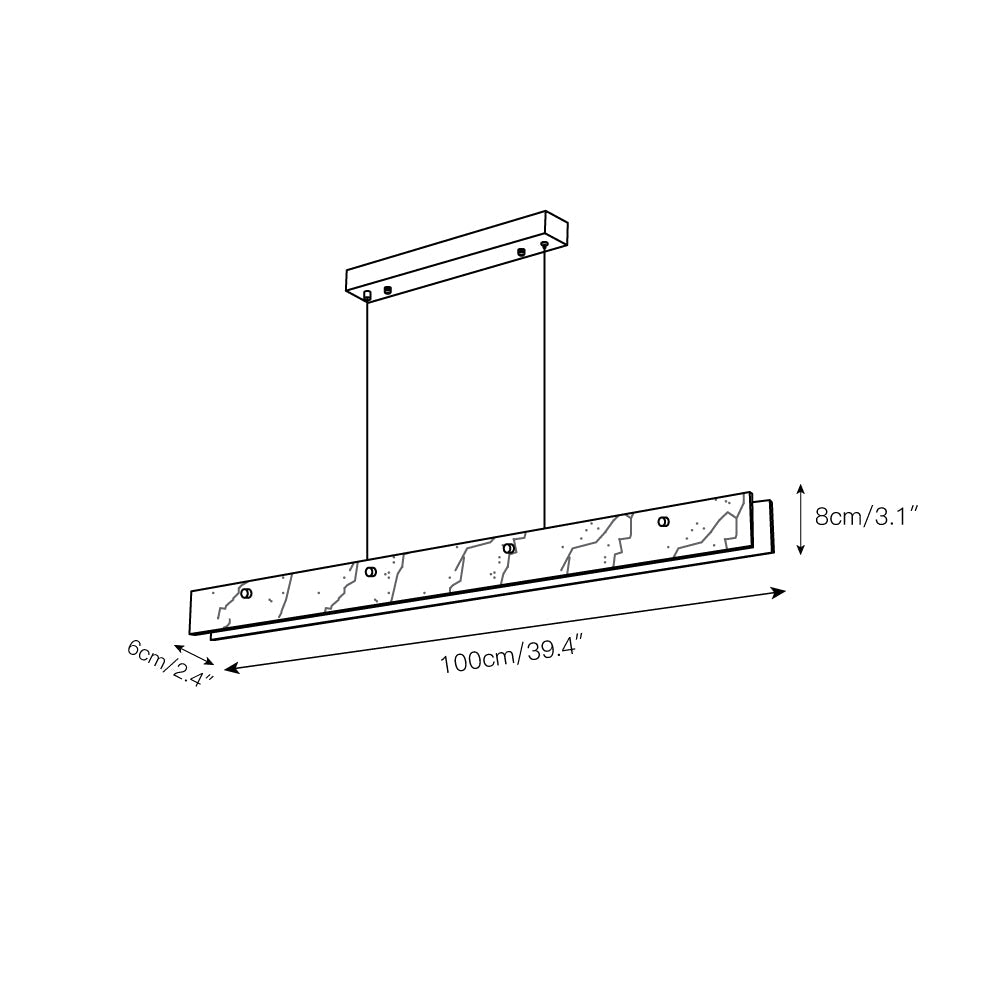 Ljomuvye LED Modern Linear Alabaster Pendant Light