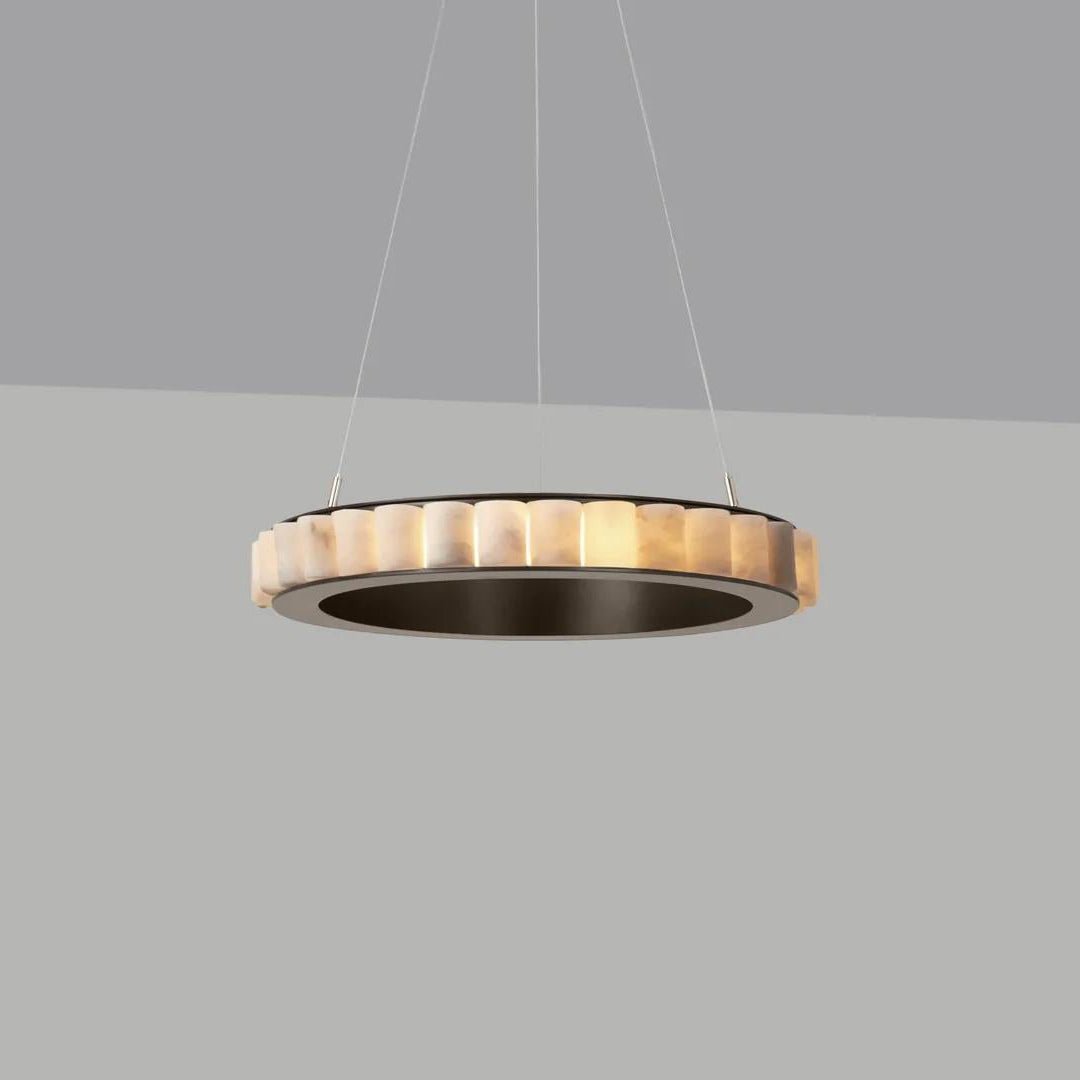 Orion Double Ring Alabaster Chandelier