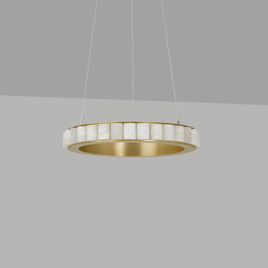 Orion Double Ring Alabaster Chandelier