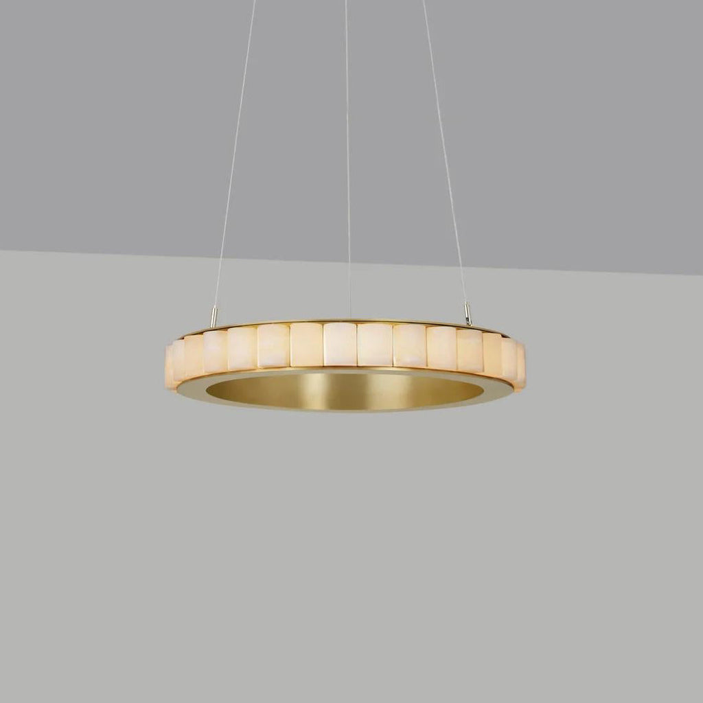 Orion Double Ring Alabaster Chandelier