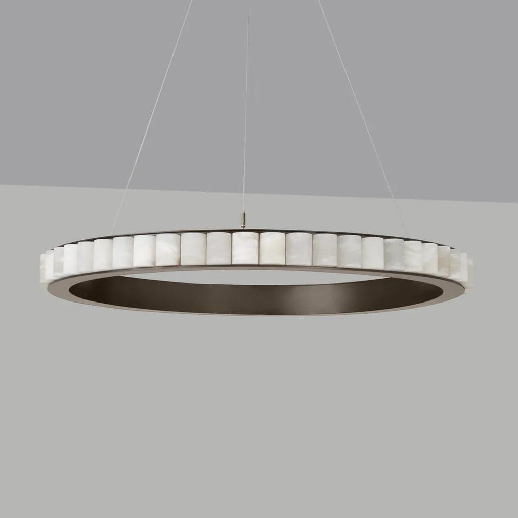 Orion Double Ring Alabaster Chandelier