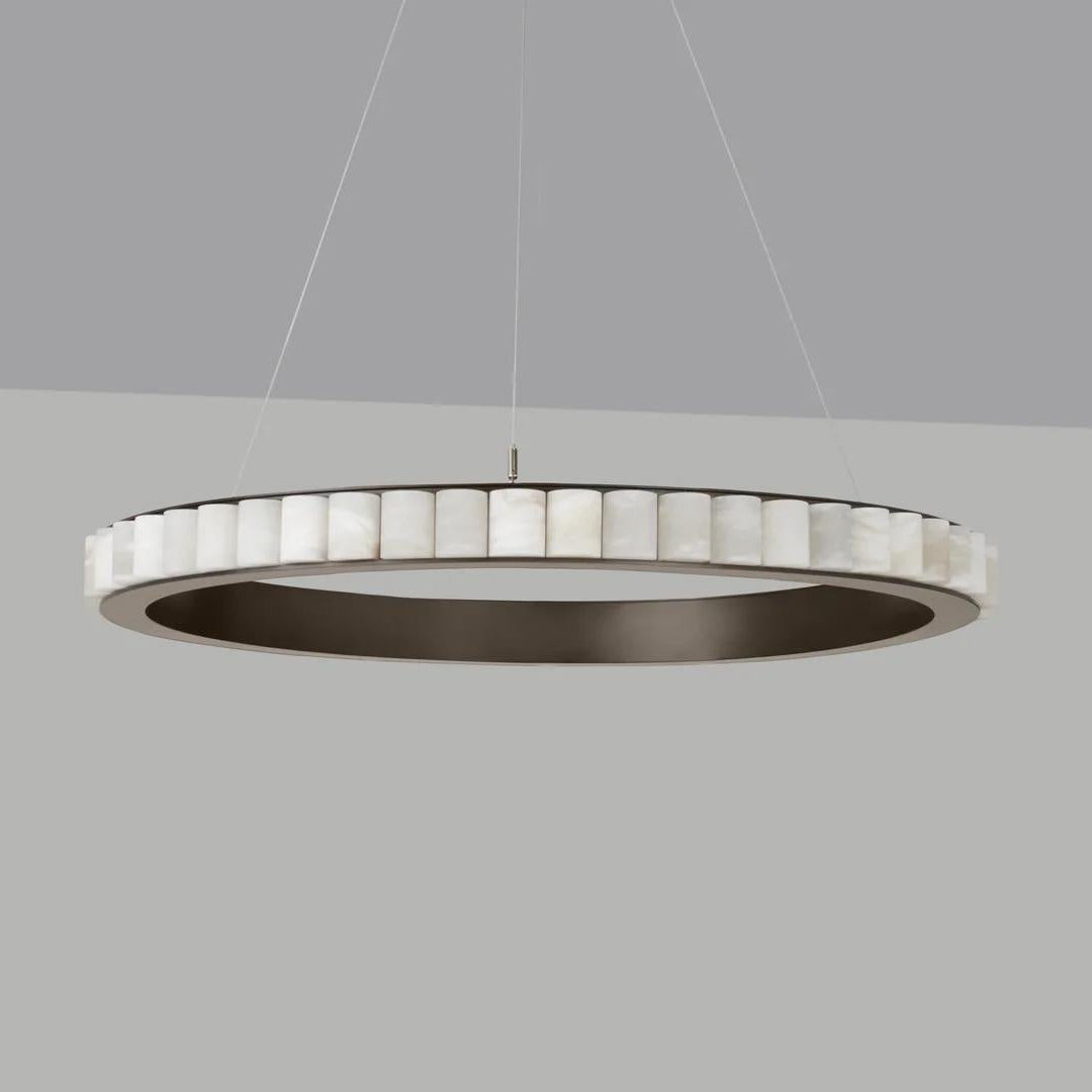 Orion Double Ring Alabaster Chandelier