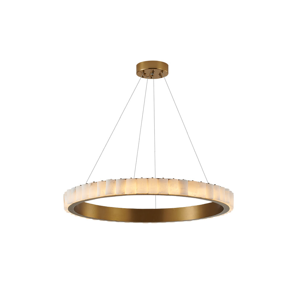 Orion Double Ring Alabaster Chandelier