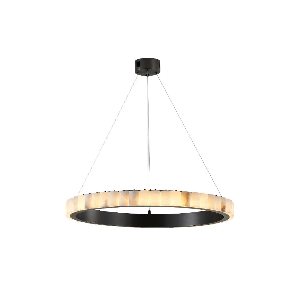 Orion Double Ring Alabaster Chandelier