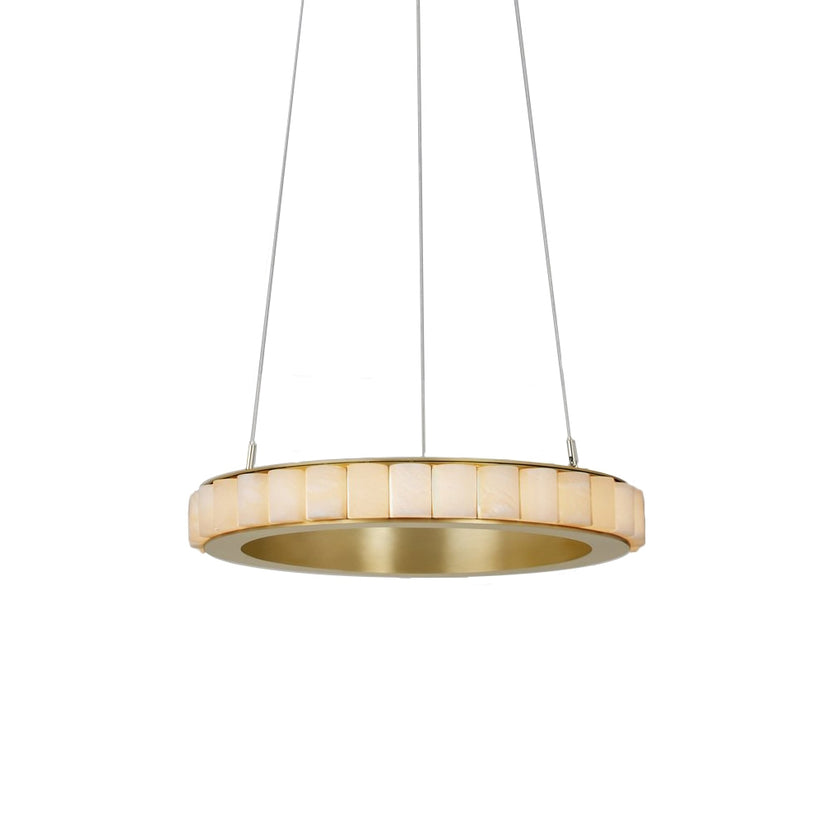 Orion Double Ring Alabaster Chandelier