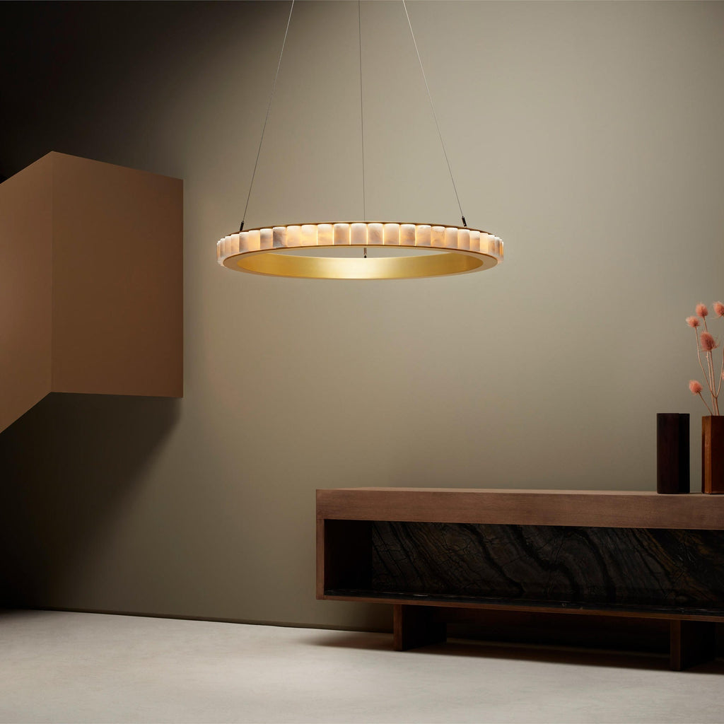 Orion Double Ring Alabaster Chandelier