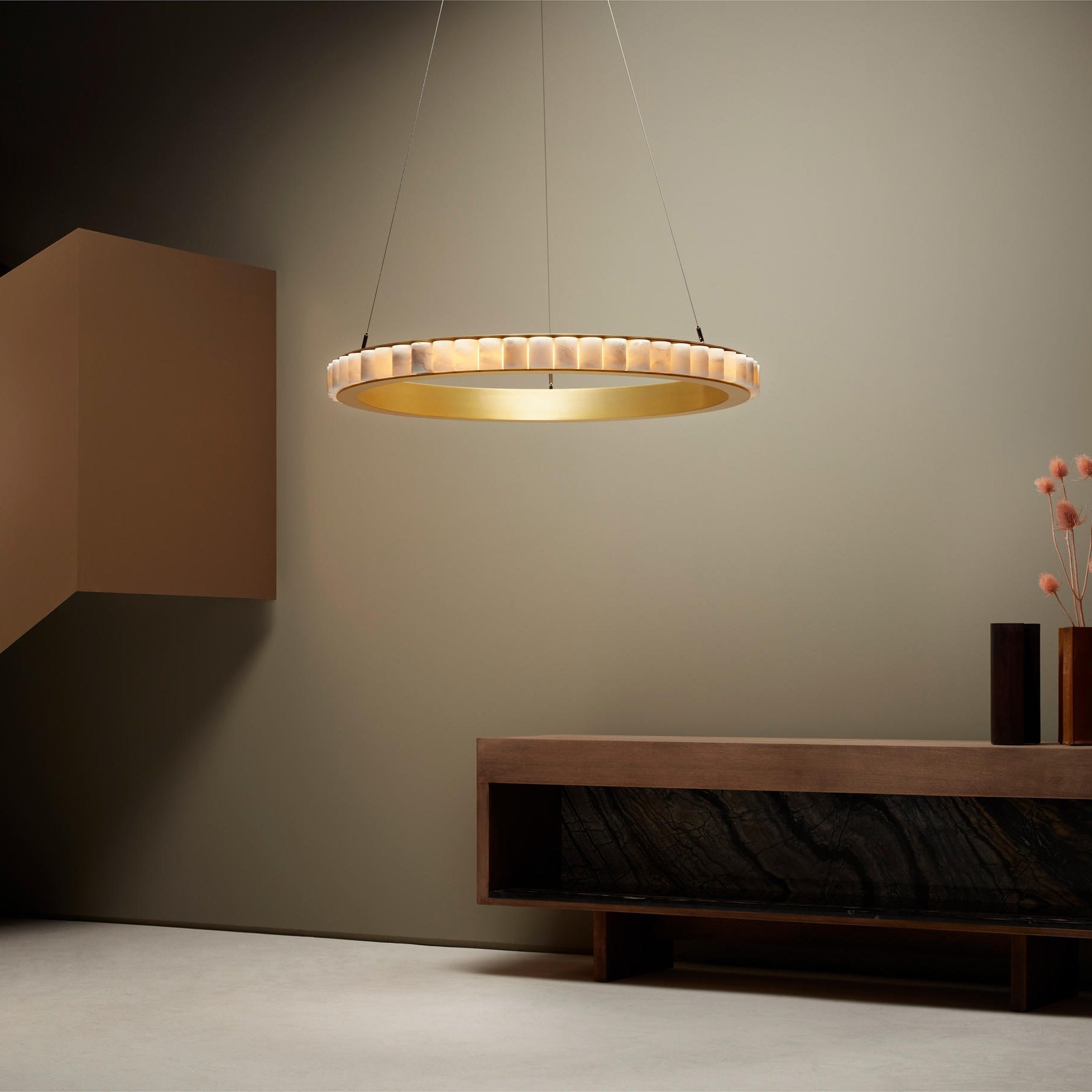 Orion Double Ring Alabaster Chandelier