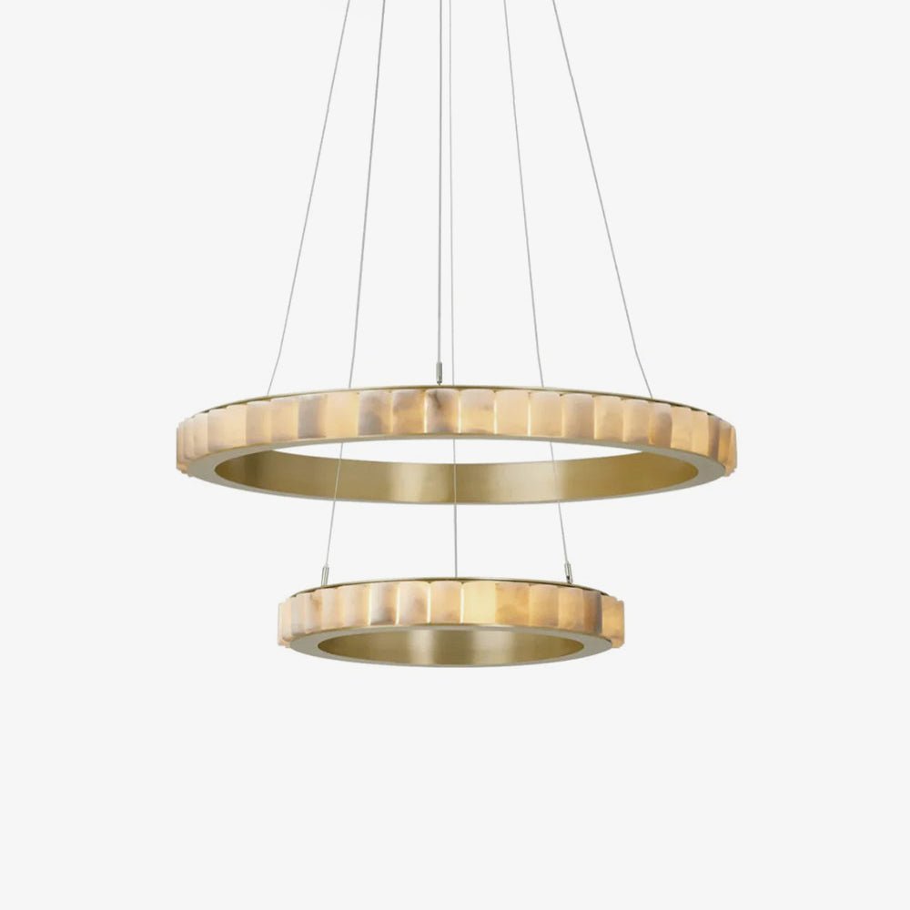 Orion Double Ring Alabaster Chandelier