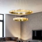Orion Double Ring Alabaster Chandelier