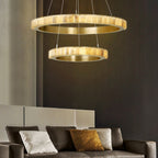 Orion Double Ring Alabaster Chandelier