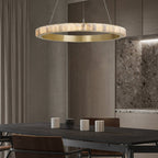 Orion Double Ring Alabaster Chandelier