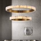 Orion Double Ring Alabaster Chandelier