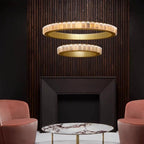 Orion Double Ring Alabaster Chandelier