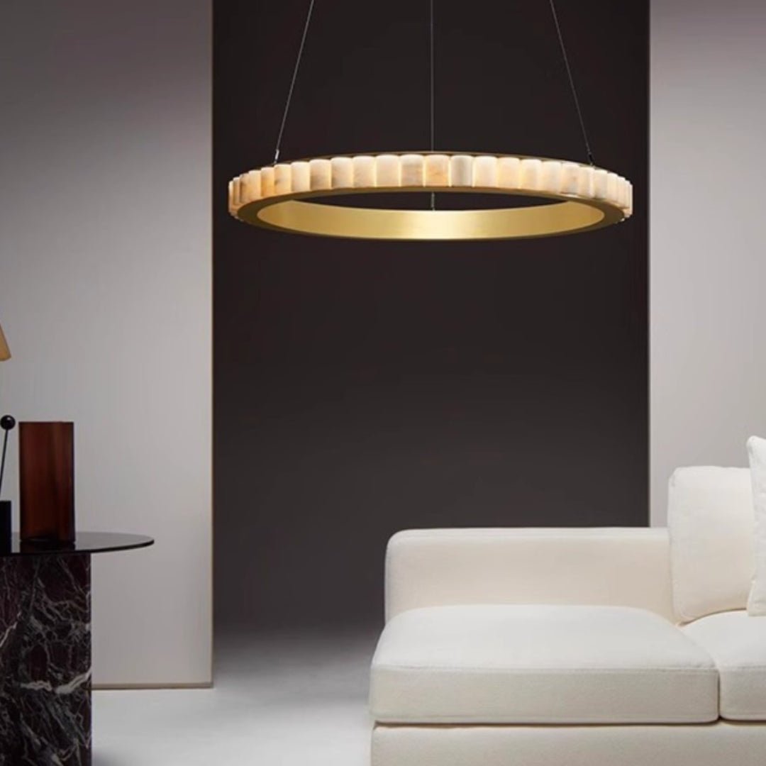 Orion Double Ring Alabaster Chandelier
