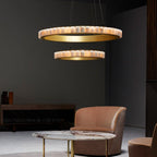 Orion Double Ring Alabaster Chandelier