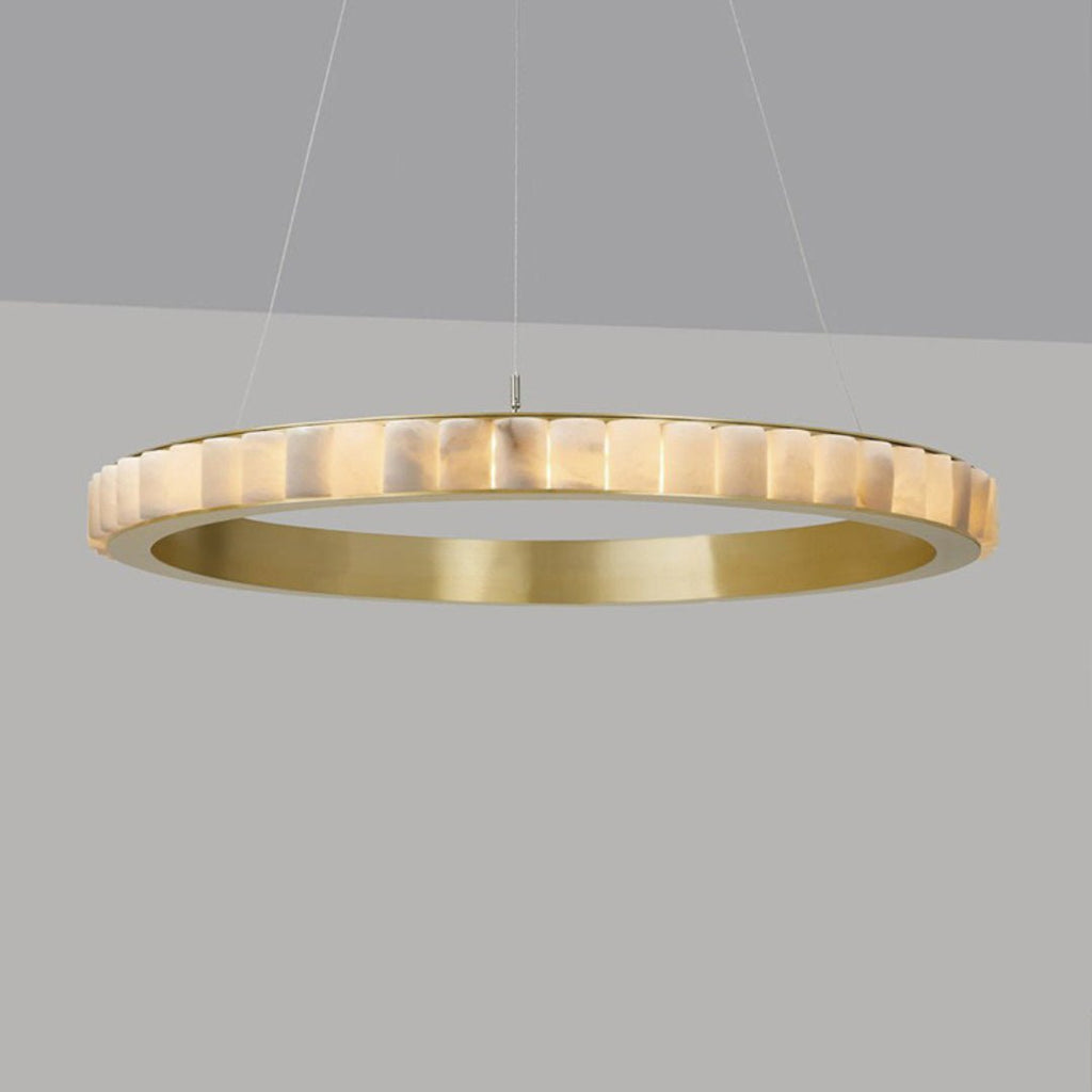 Orion Double Ring Alabaster Chandelier
