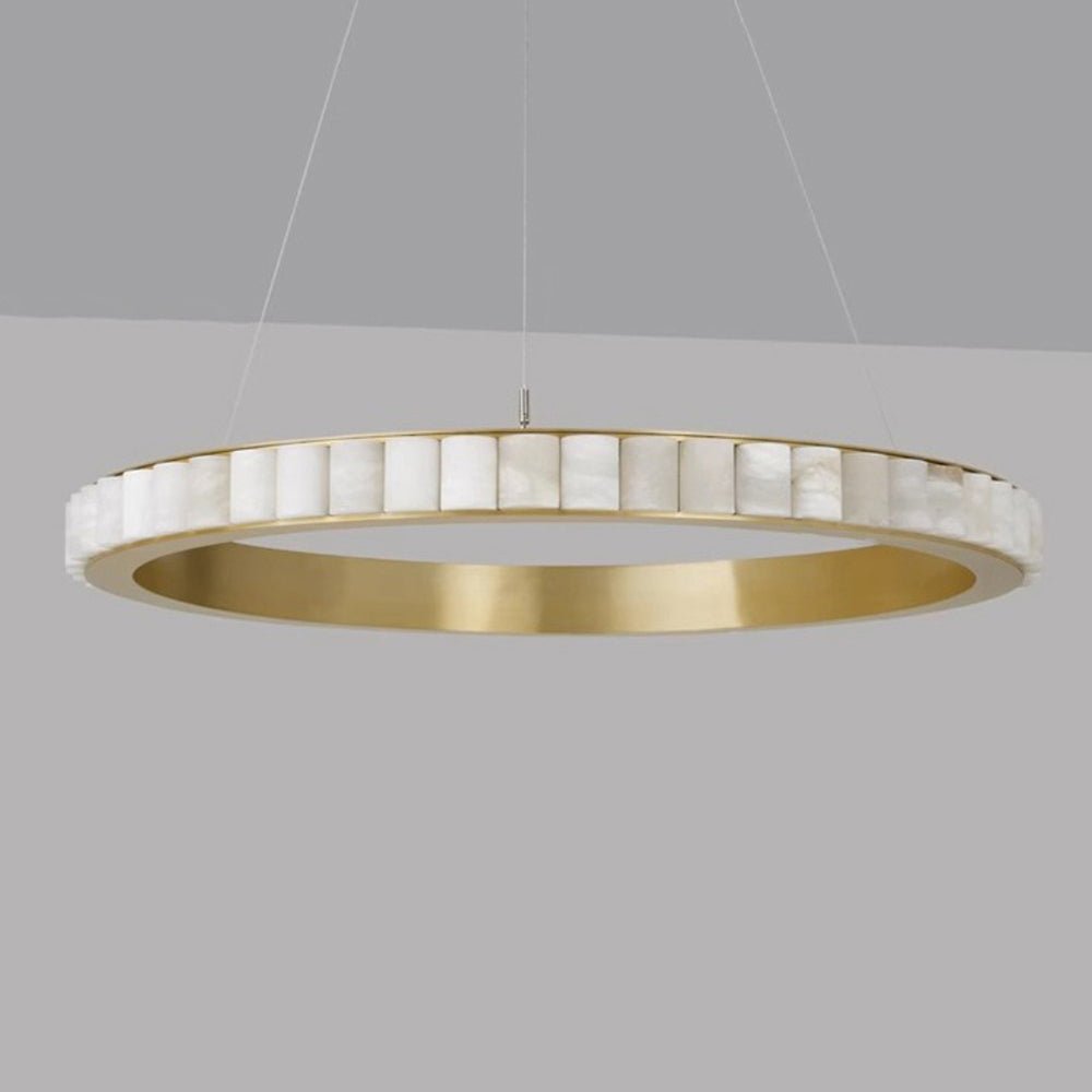 Orion Double Ring Alabaster Chandelier