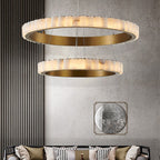 Orion Double Ring Alabaster Chandelier