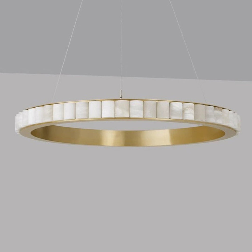 Orion Double Ring Alabaster Chandelier