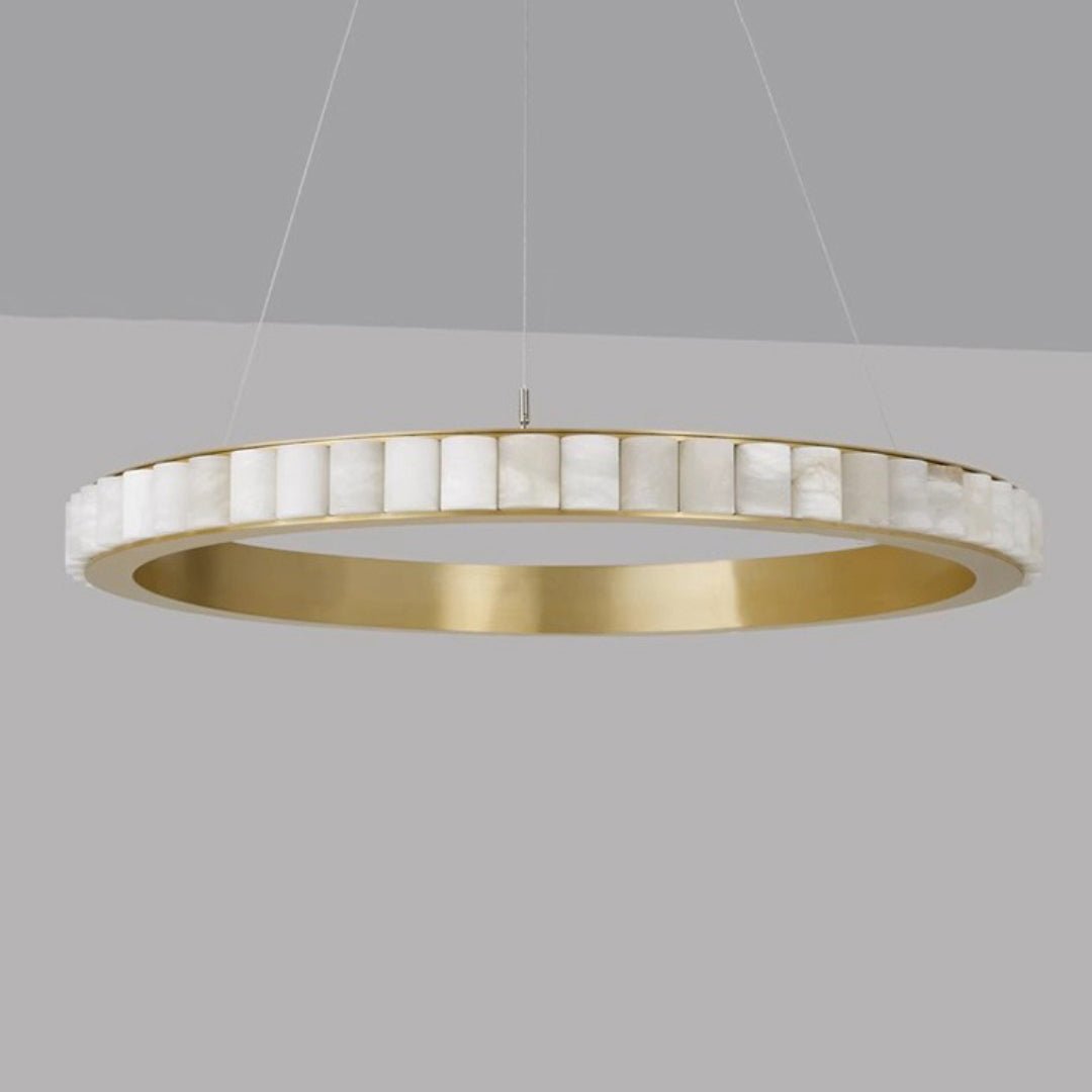 Orion Double Ring Alabaster Chandelier