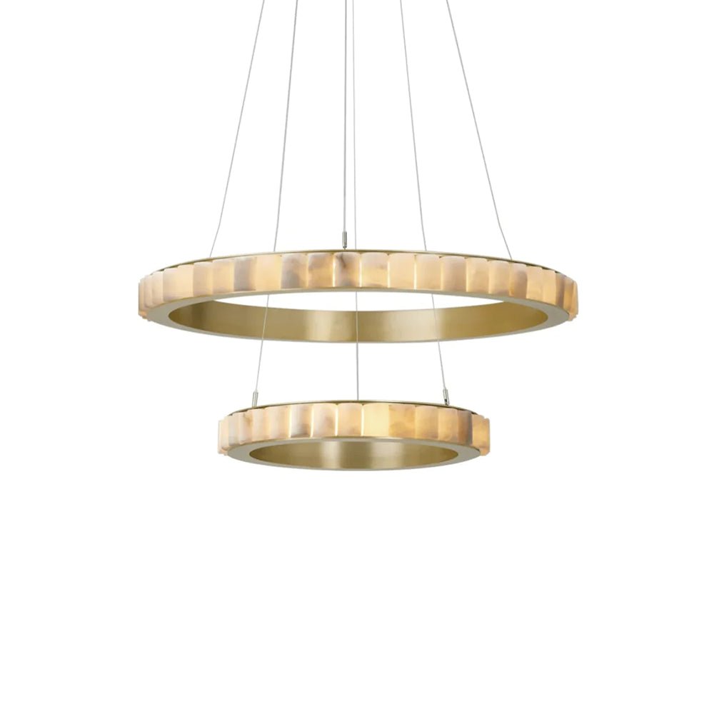 Orion Double Ring Alabaster Chandelier