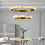Orion Double Ring Alabaster Chandelier