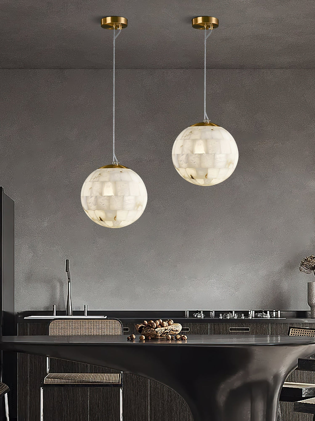 Fljotuvye Modern Ball Alabaster Pendant Light