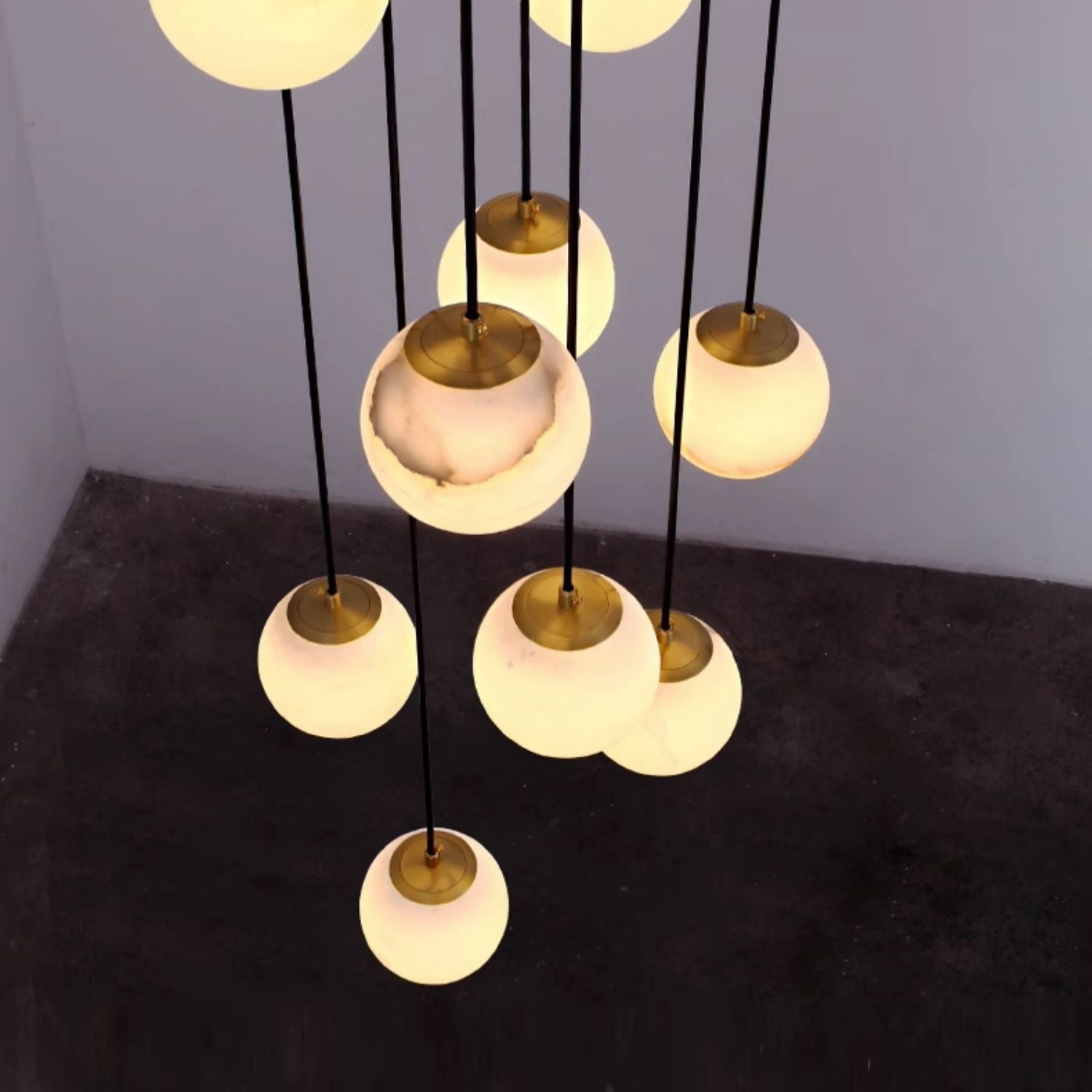 Alabaster Chandelier Balls Cluster
