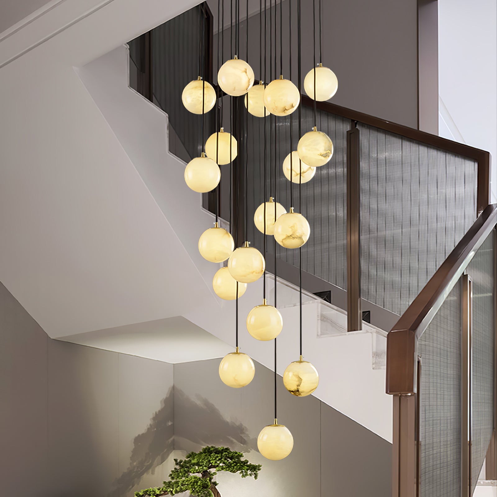 Alabaster Chandelier Balls Cluster