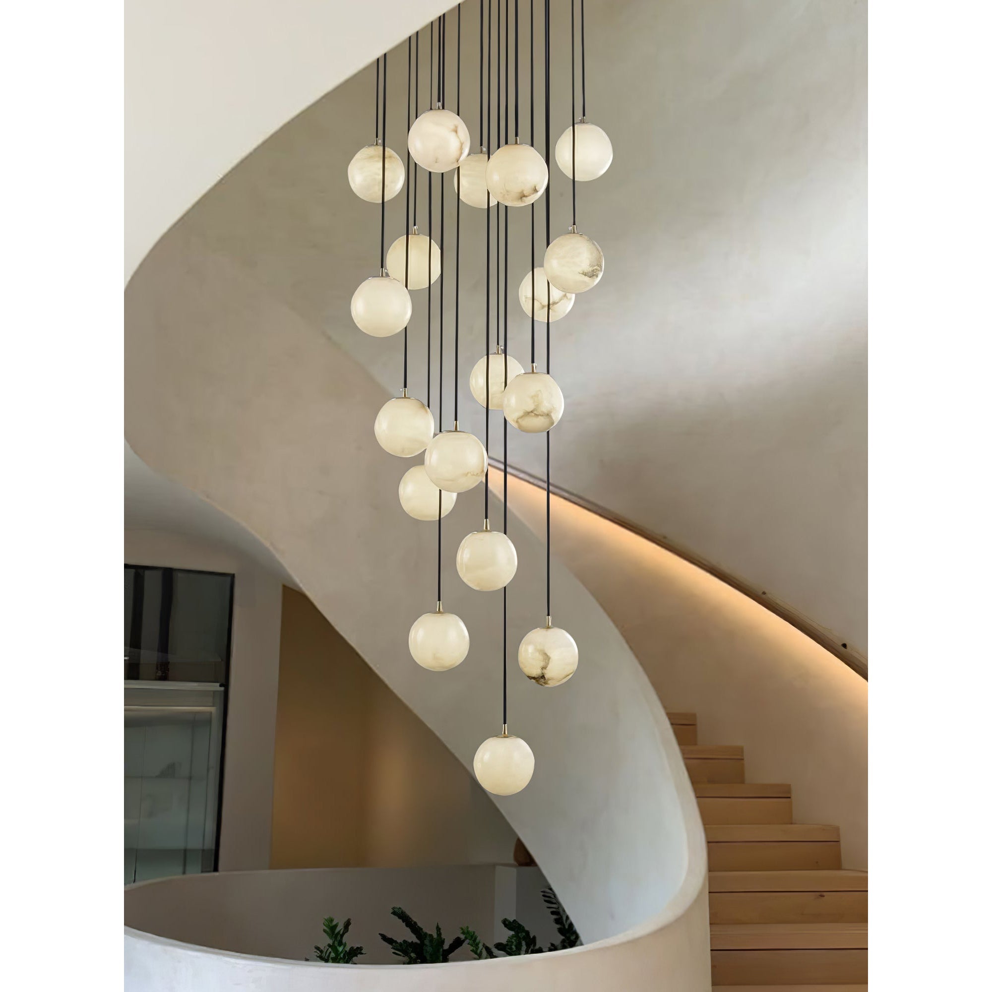 Alabaster Chandelier Balls Cluster