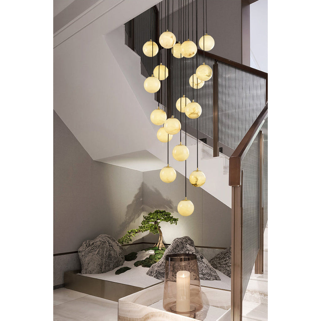 Gloruvye Balls Modern Cluster Alabaster  Chandelier