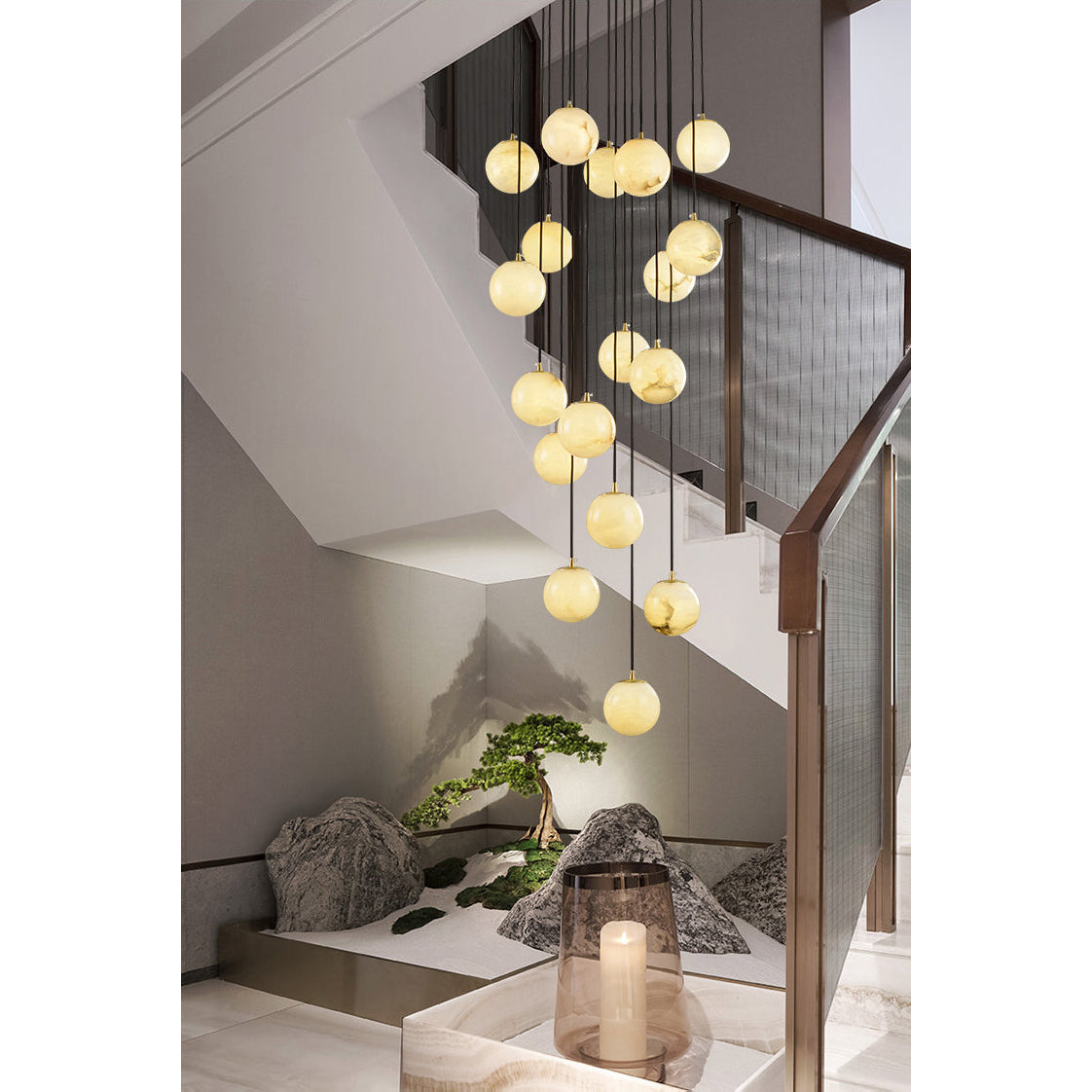 Alabaster Chandelier Balls Cluster