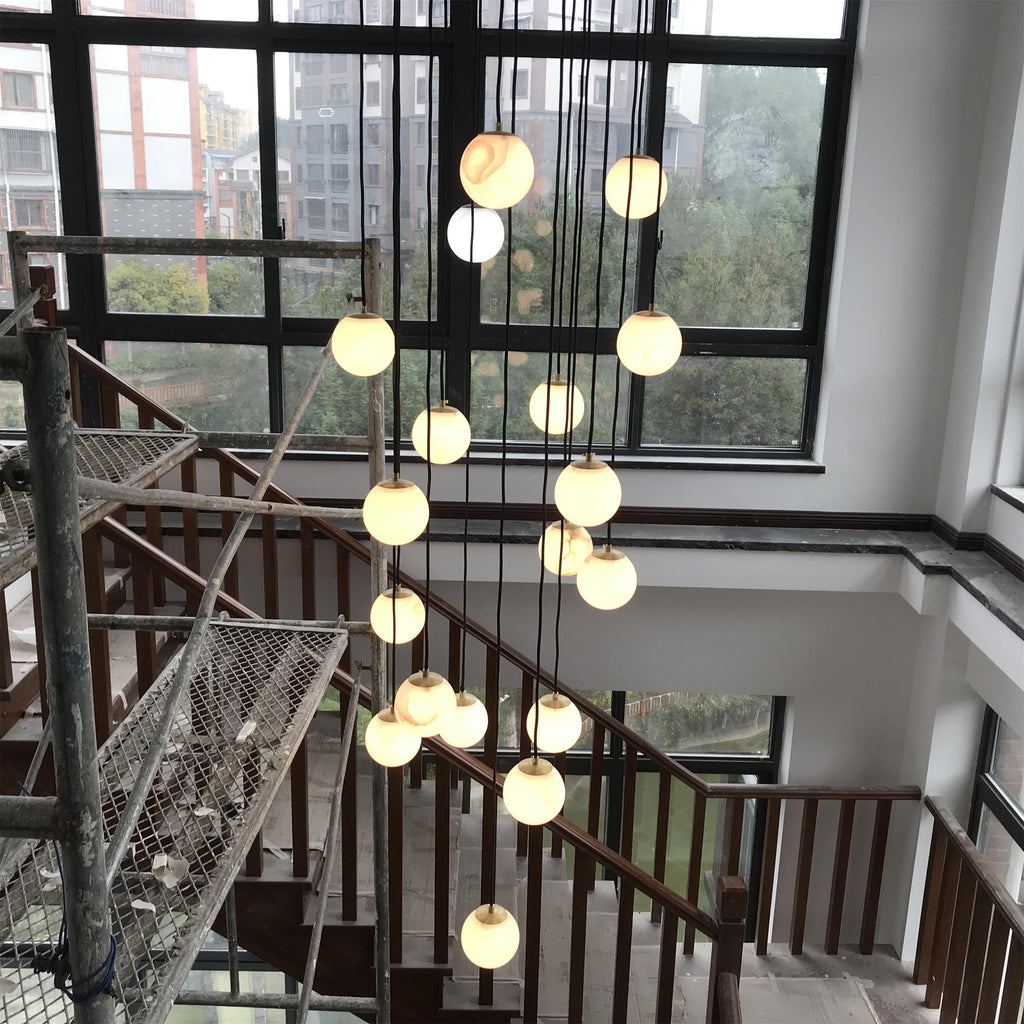Alabaster Chandelier Balls Cluster