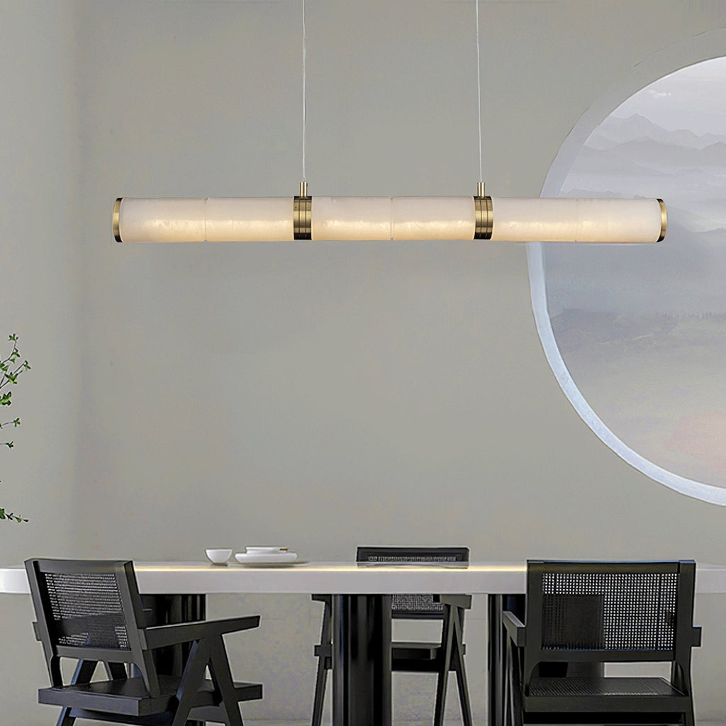 Eira Minimalist Alabaster Linear Pendant Light