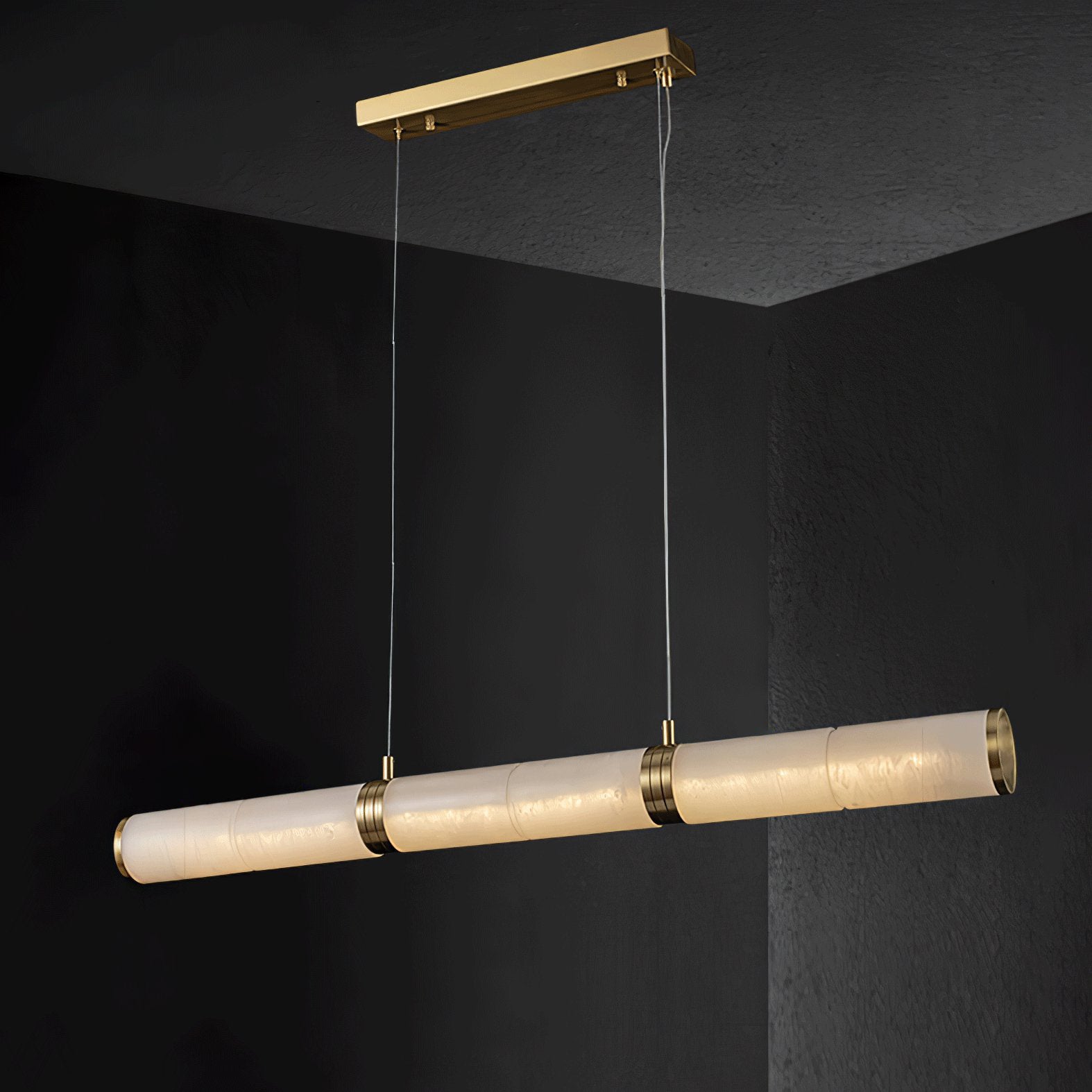 Eira Minimalist Alabaster Linear Pendant Light