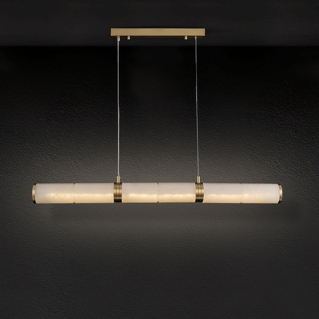 Eira Minimalist Alabaster Linear Pendant Light