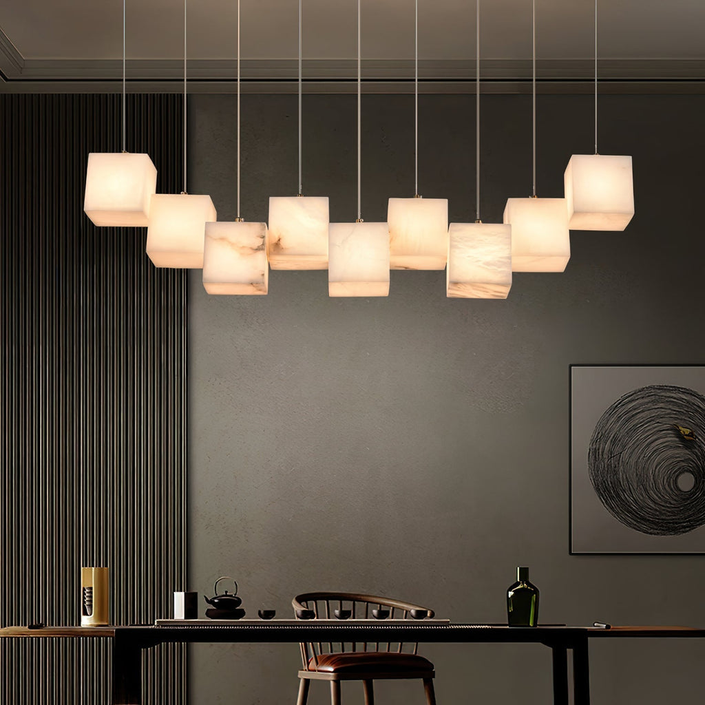 Jarnbruvyd Individual Modern Box Alabaster  Chandelier
