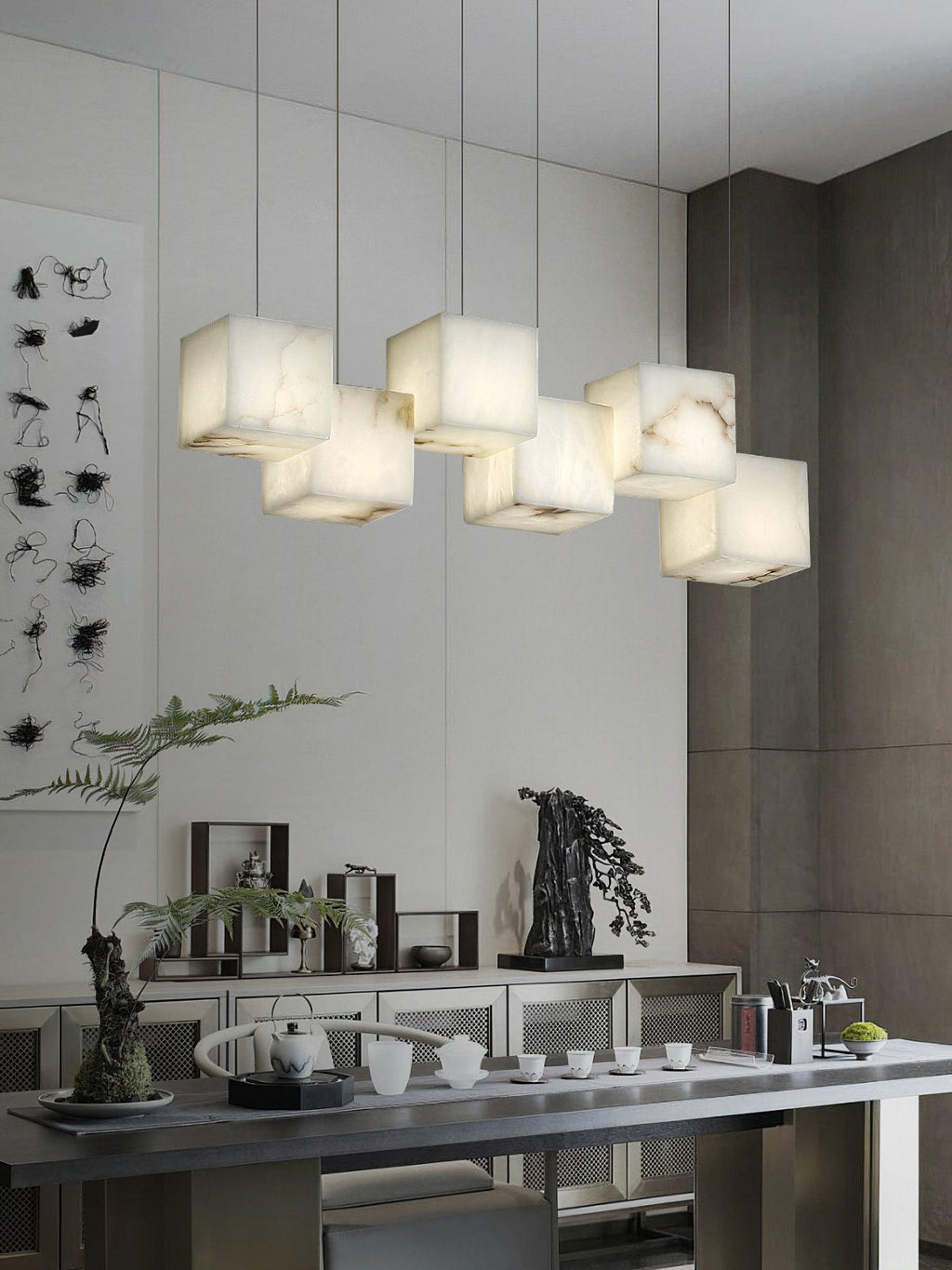 Eurraeel Alabaster Spiral Chandelier