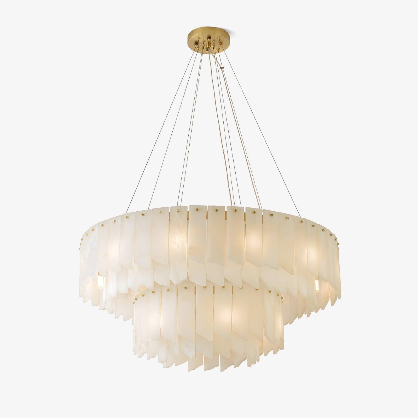 Vevelila Chandelier Modern in Alabaster - Kingsley Beaumont