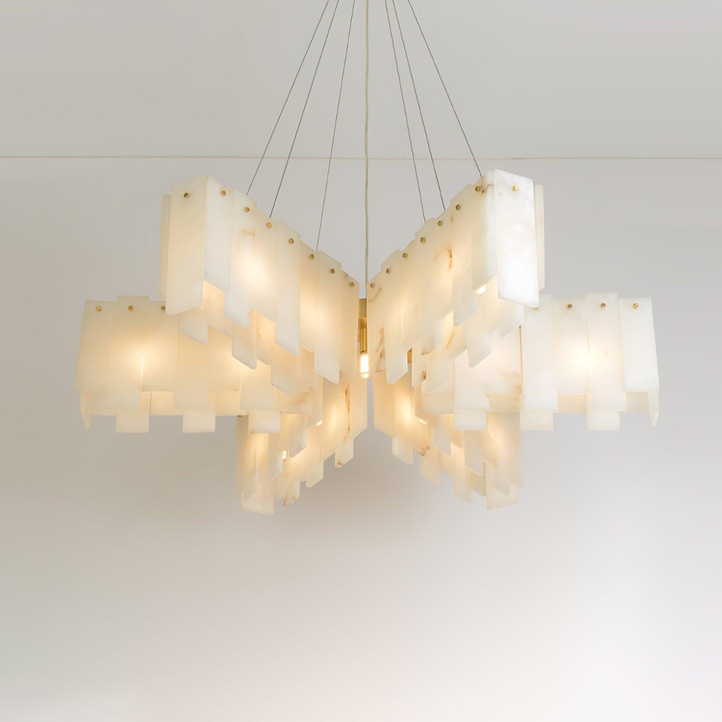 Vevelila Chandelier Modern in Alabaster - Kingsley Beaumont