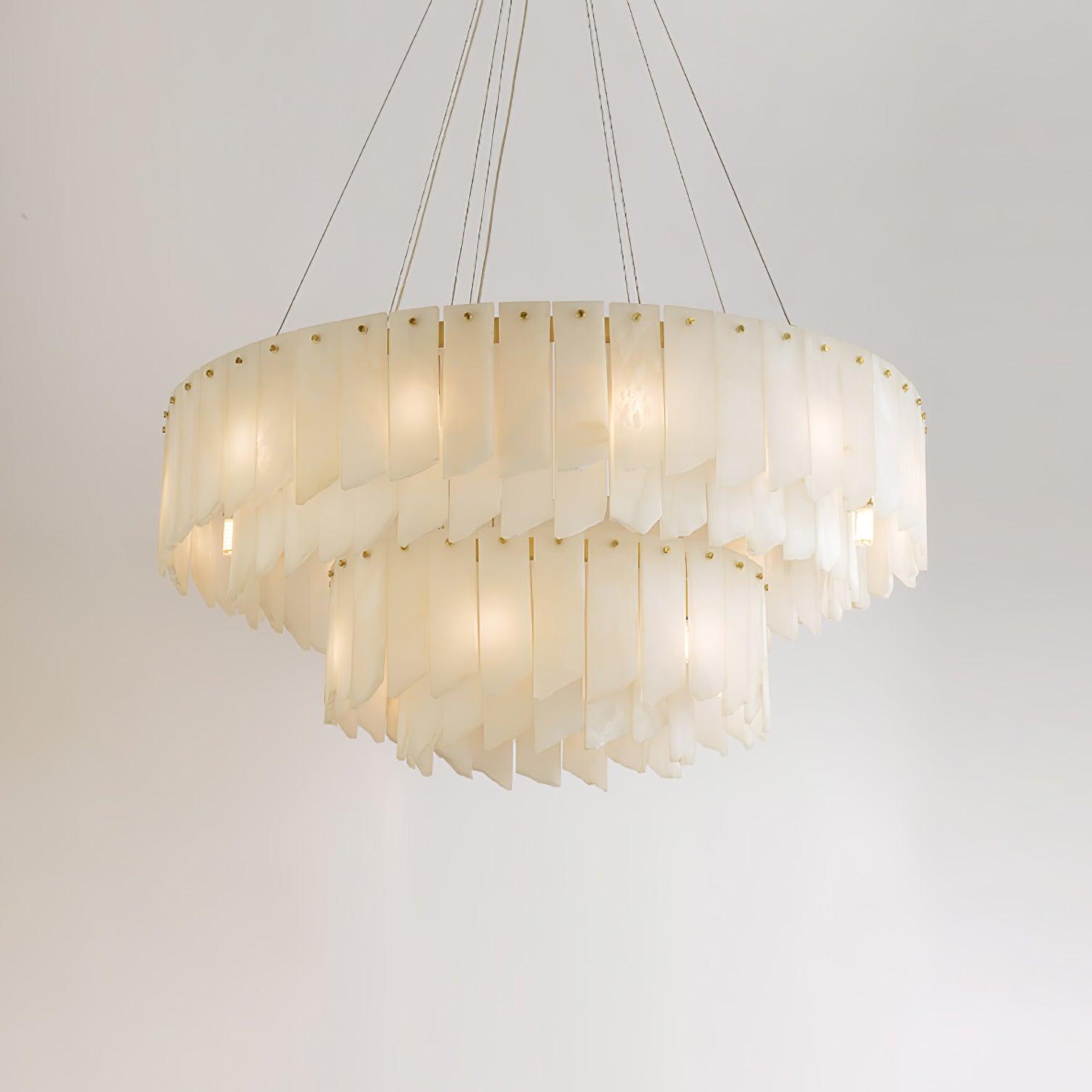 Vevelila Chandelier Modern in Alabaster - Kingsley Beaumont