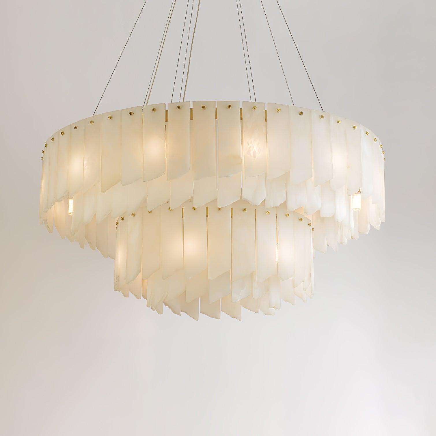 Vevelila Chandelier Modern in Alabaster - Kingsley Beaumont