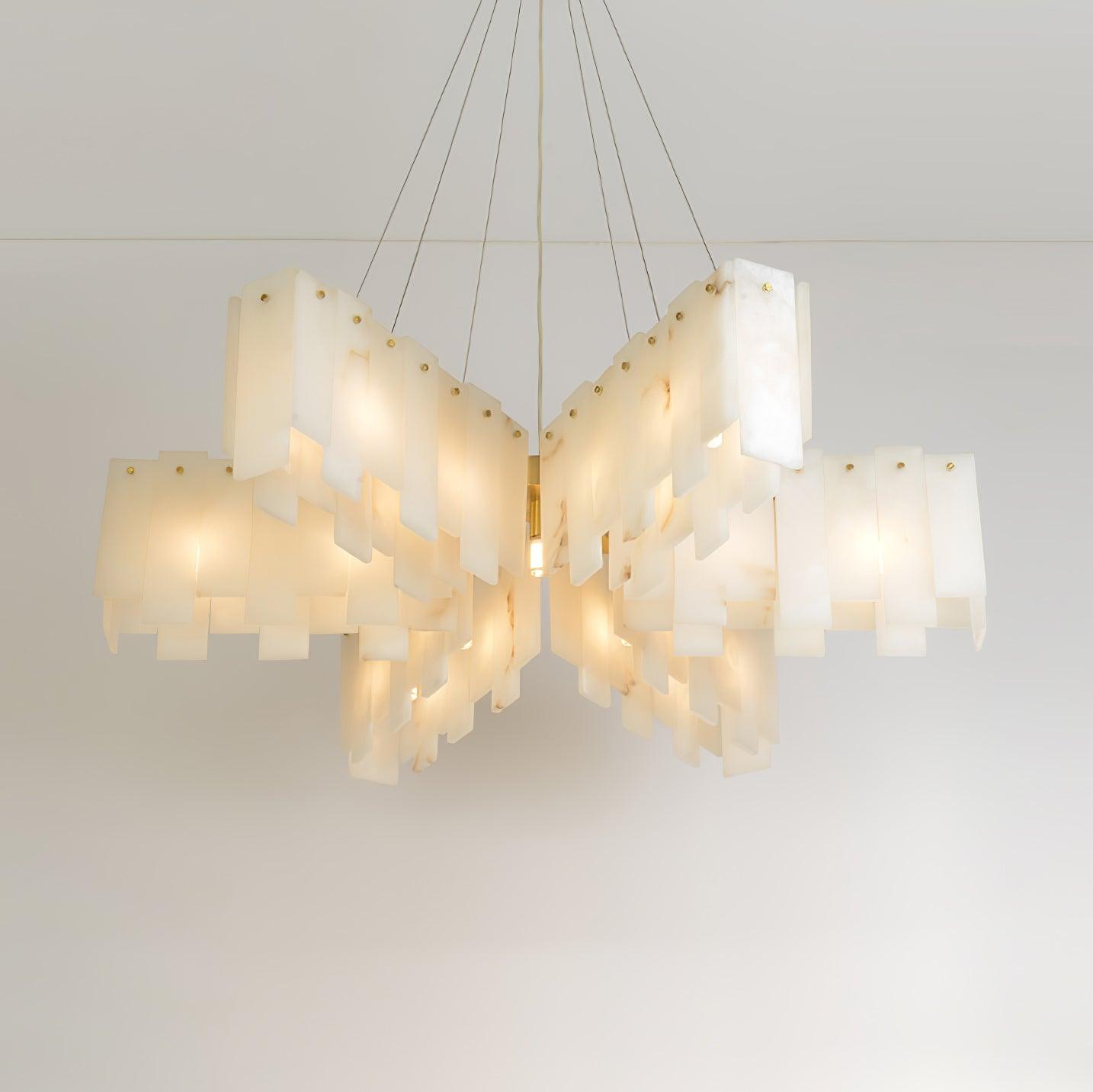 Vevelila Chandelier Modern in Alabaster - Kingsley Beaumont