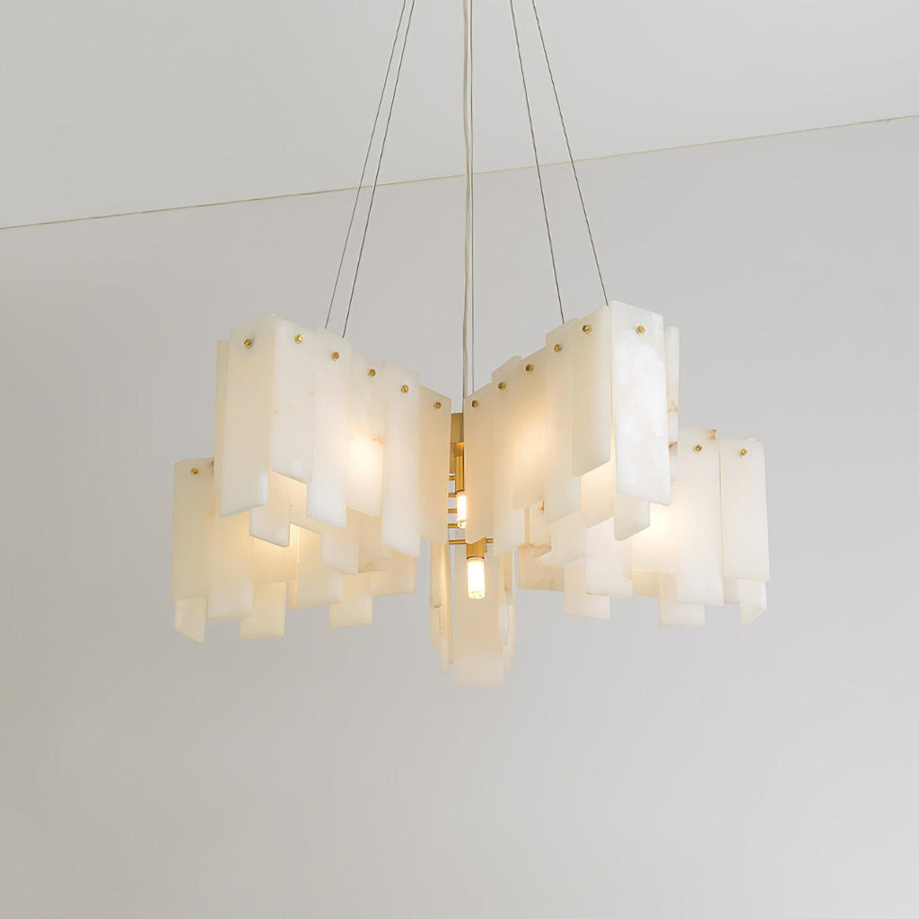 Vevelila Chandelier Modern in Alabaster - Kingsley Beaumont