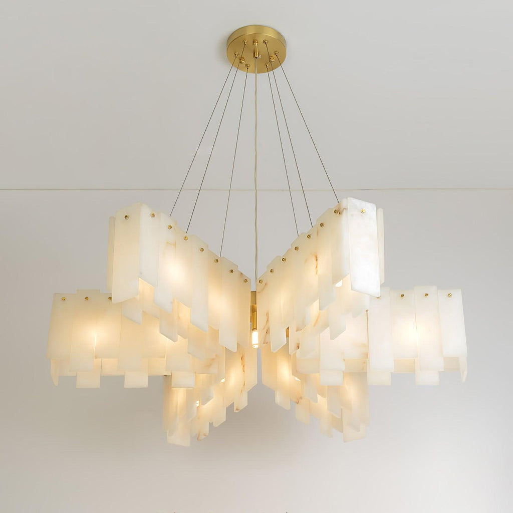 Vevelila Chandelier Modern in Alabaster - Kingsley Beaumont