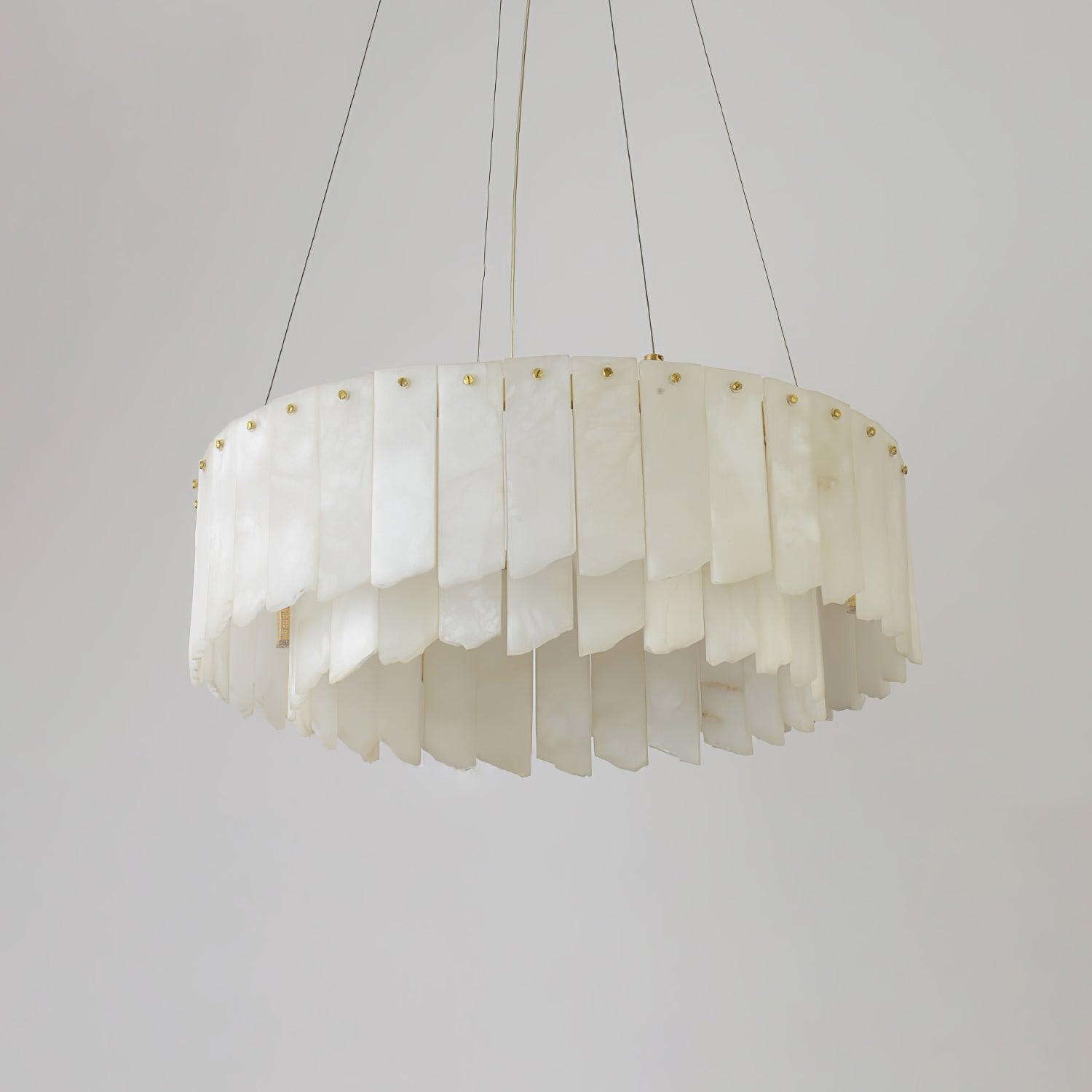 Vevelila Chandelier Modern in Alabaster - Kingsley Beaumont
